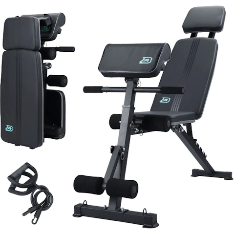 450kg Adjustable Weight Bench with Preacher Curl Pad Resistance Band