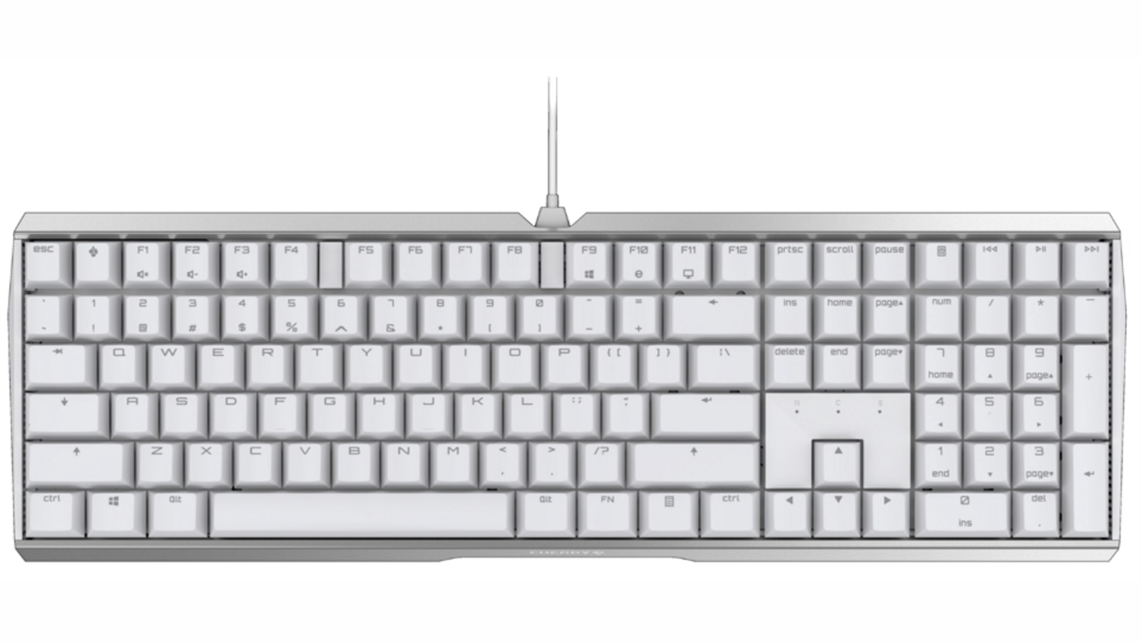 CHERRY MX 3.0S NBL Gaming Keyboard with MX Black Switch - White