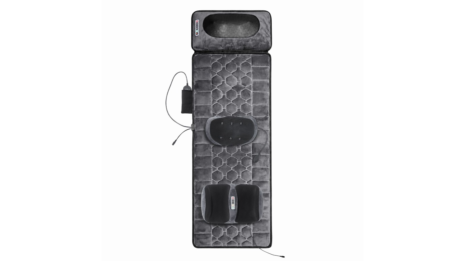 Homasa Heated Vibration Massage Mat with Lumbar Support, Shiatsu Neck and Foot Massager