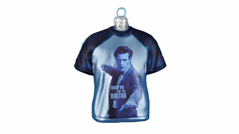 Latest Buys Doctor Who T-Shirt Shape 3.5inch Glass Christmas Ornament