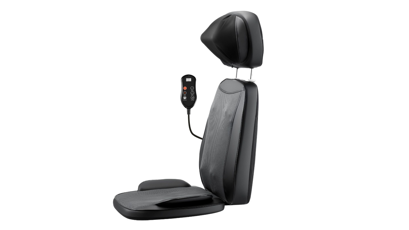Homasa Heated Shiatsu Back Massager with Neck Kneading and Vibrating Seat