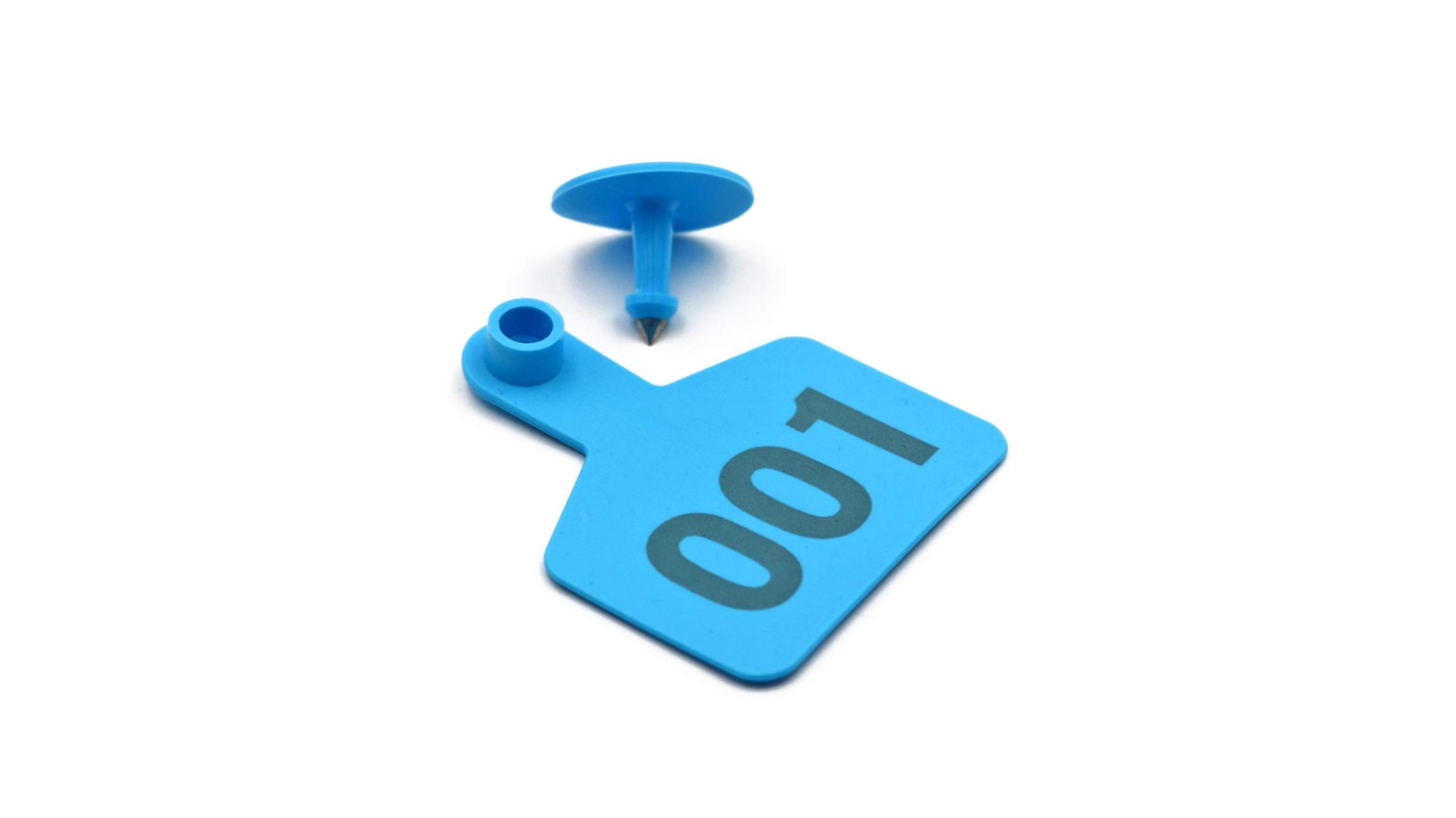 Rooster Farms Blue 1-100 Cattle Number Ear Tags Set - 5 x 4cm