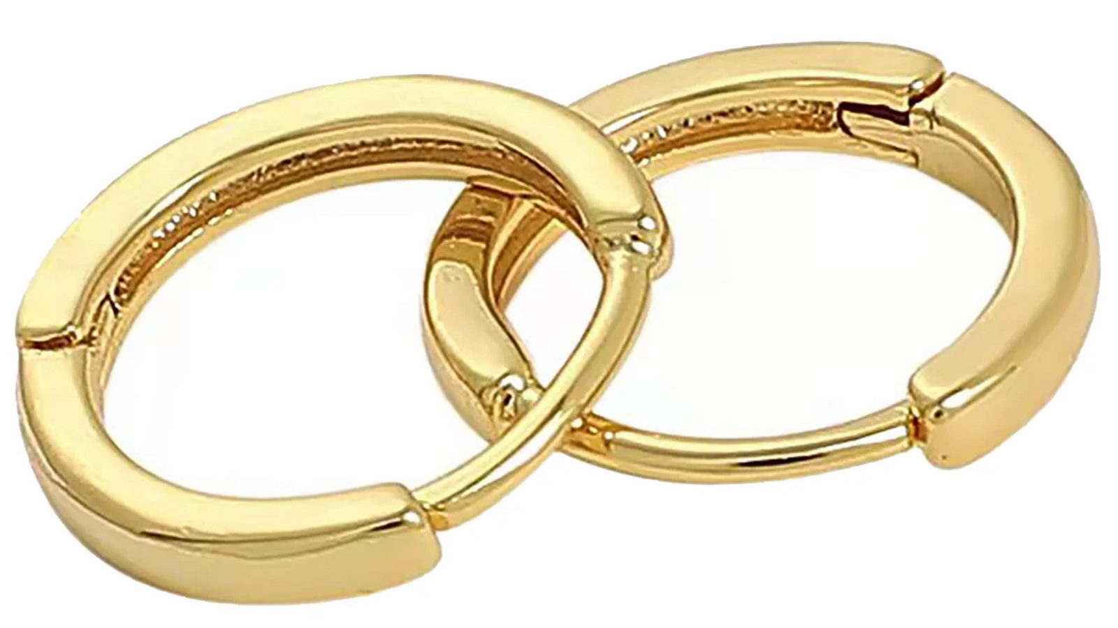 Poetic Dove 18k Yellow Gold Plated Huggie Hoop 0.15cm Square Sleeper Earrings