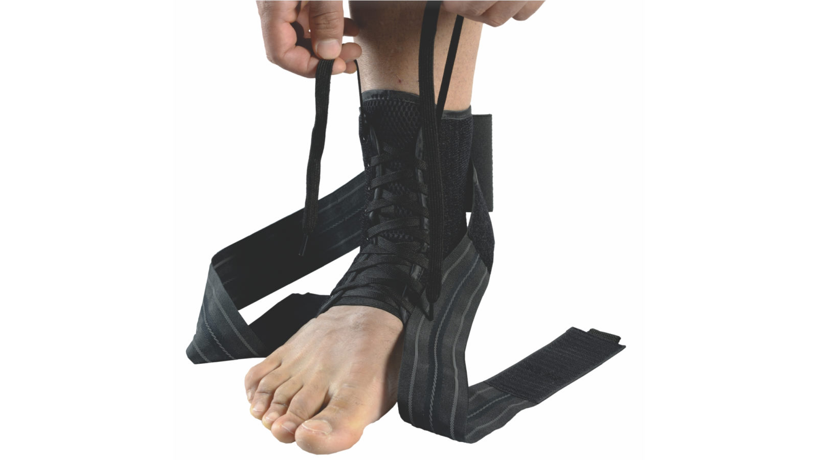 Bodyassist Black Sport Lock Lace Up Ankle Guard - Extra Small