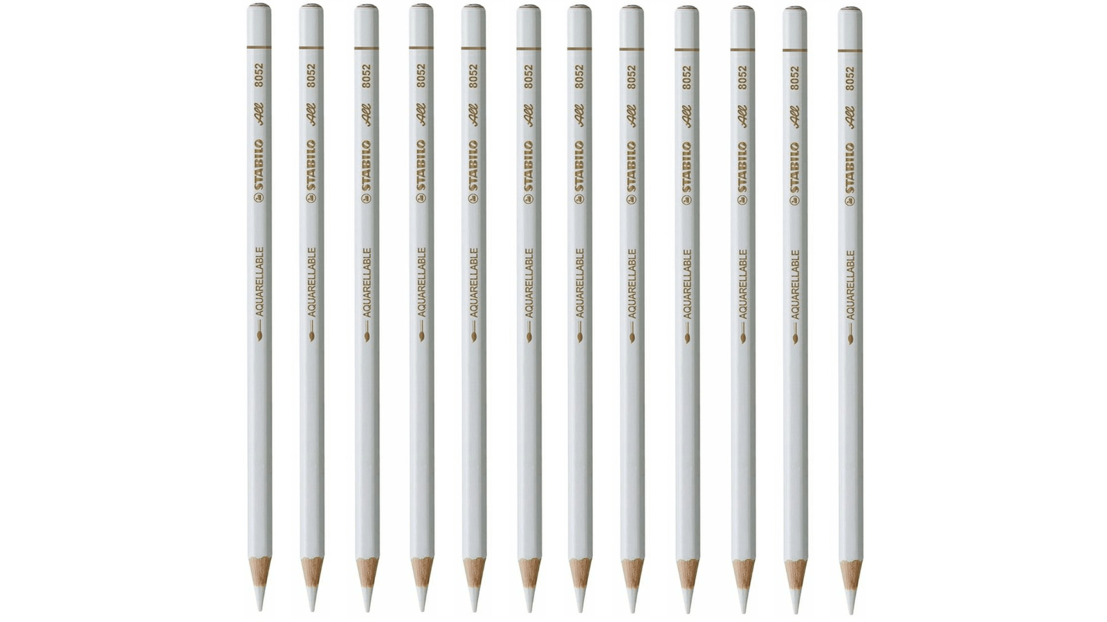 Stabilo 8052 All White Aquarellable Pencil - 12 Piece