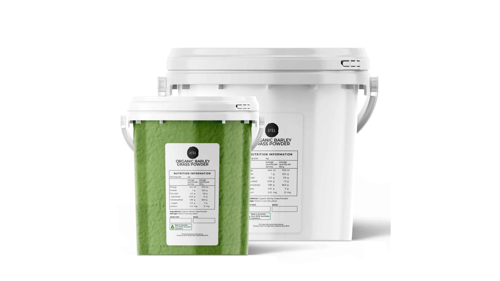 Orku Organic Barley Grass Supplement Powder Bucket