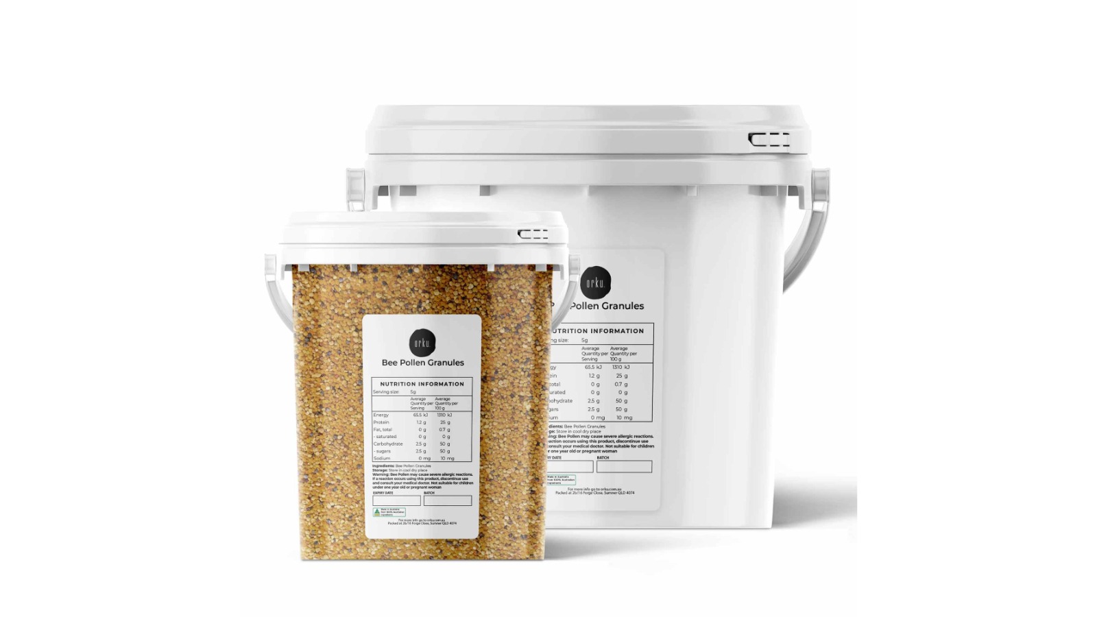 Orku Bee Pollen Granules Tub Bucket