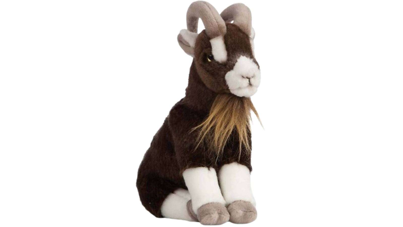 Living Nature Brown Sitting Goat Plush Toy - 21cm