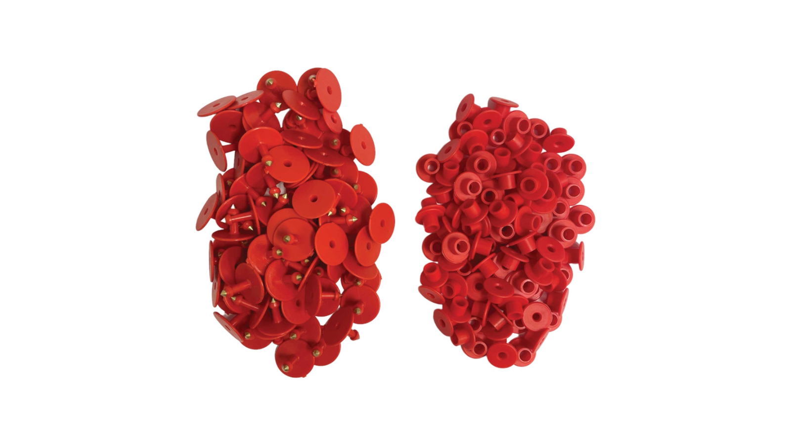 Rooster Farms 100 Piece Round Cattle Ear Tag - Red