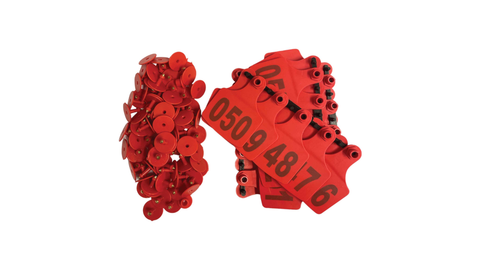Rooster Farms 1-100 Red Cattle Number Ear Tag Set - 7.5 x 10cm