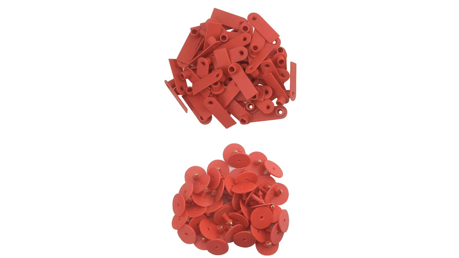 Rooster Farms 100 Piece Red Cattle Ear Tag - 5 x 2cm