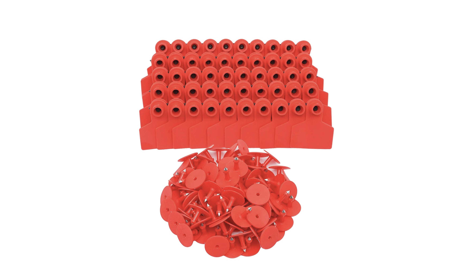 Rooster Farms 100 Piece Red Cattle Ear Tag - 5 x 4cm