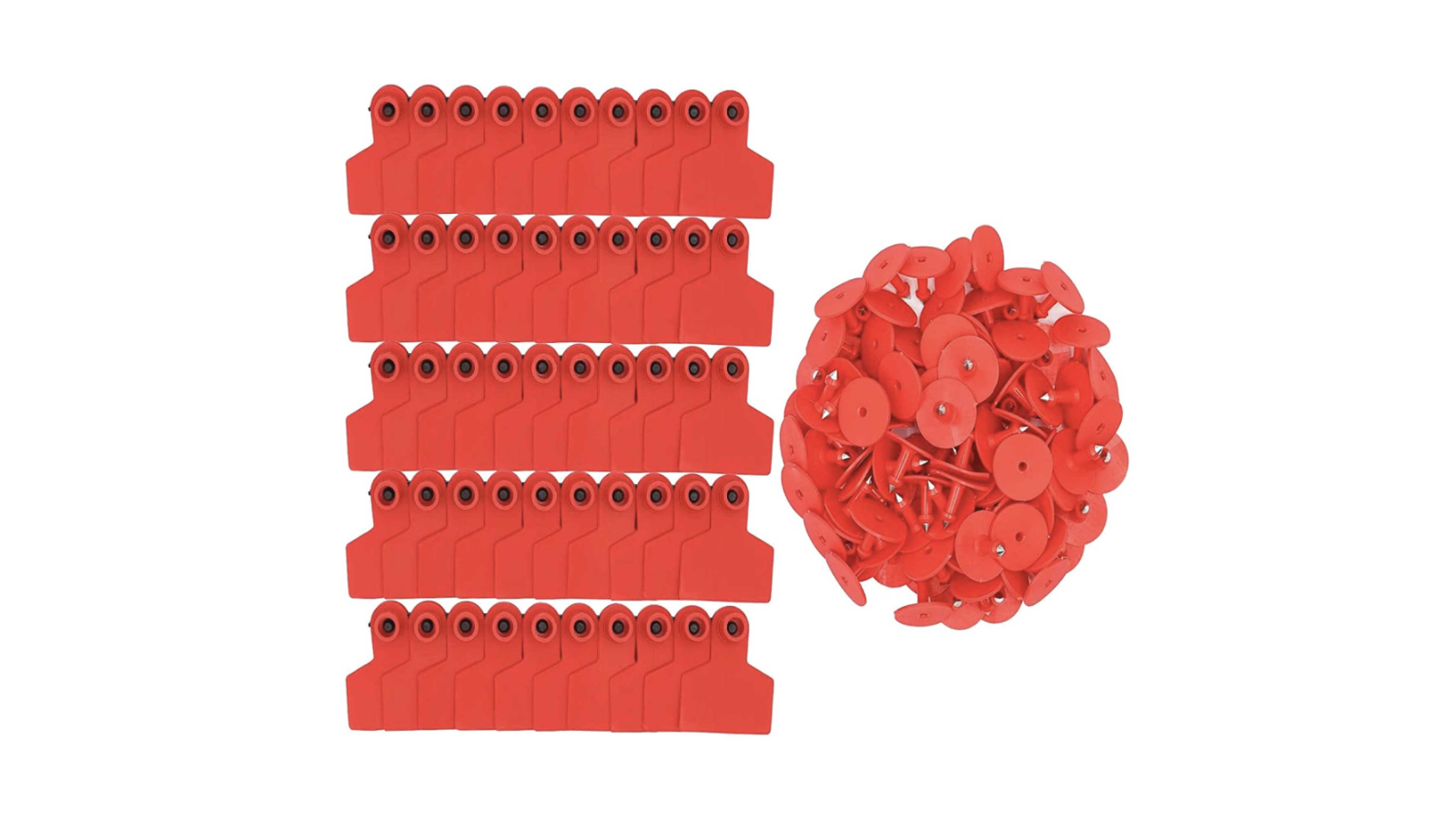 Rooster Farms 100 Piece Red Cattle Ear Tag - 6 x 7cm