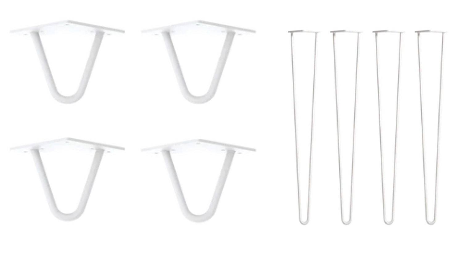 Serrano Set of 4 Industrial White Steel Bench Desk Legs