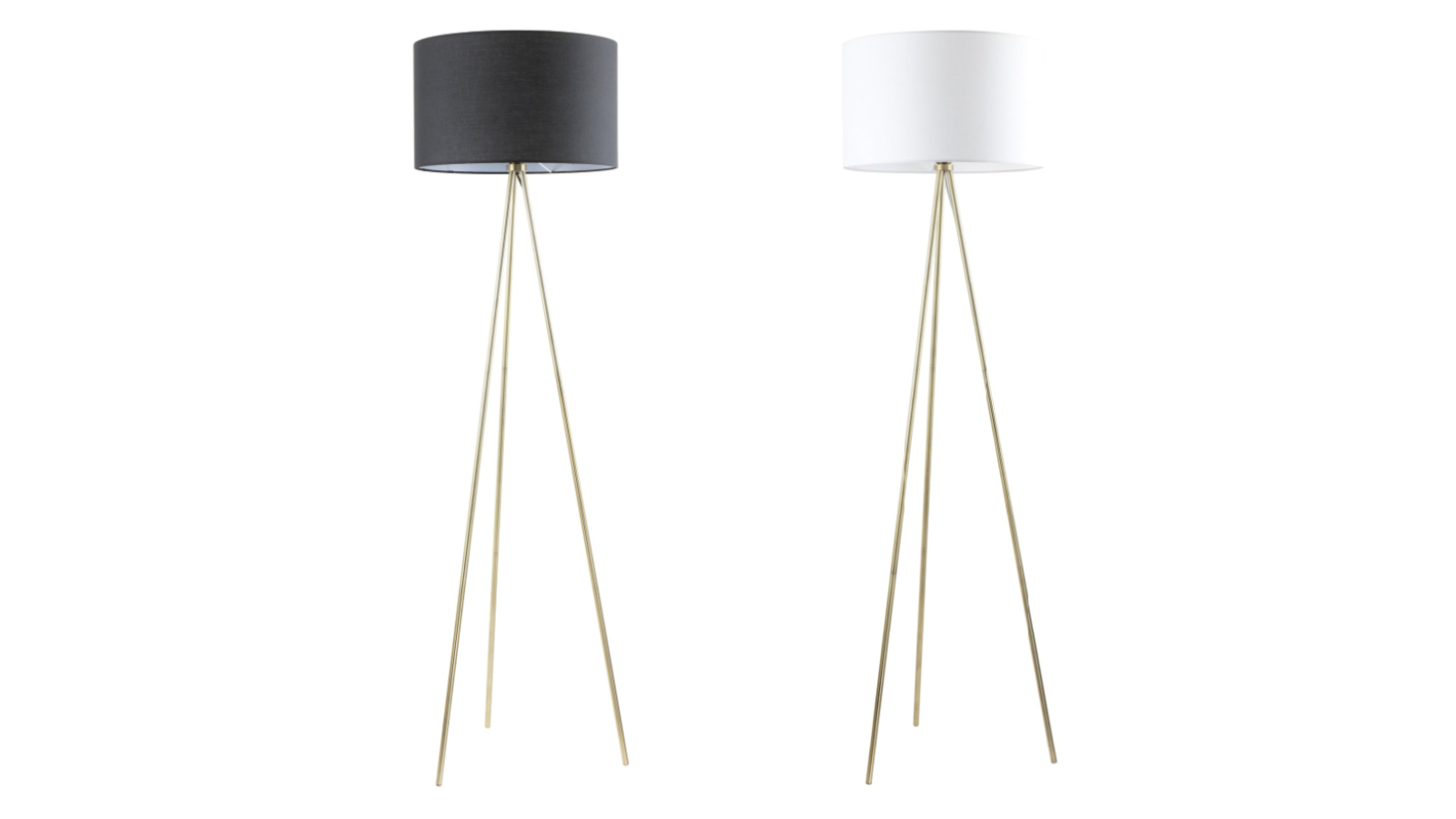 CLA Lighting Jambes Drum Shade Floor Lamp with Antique Brass Tripod