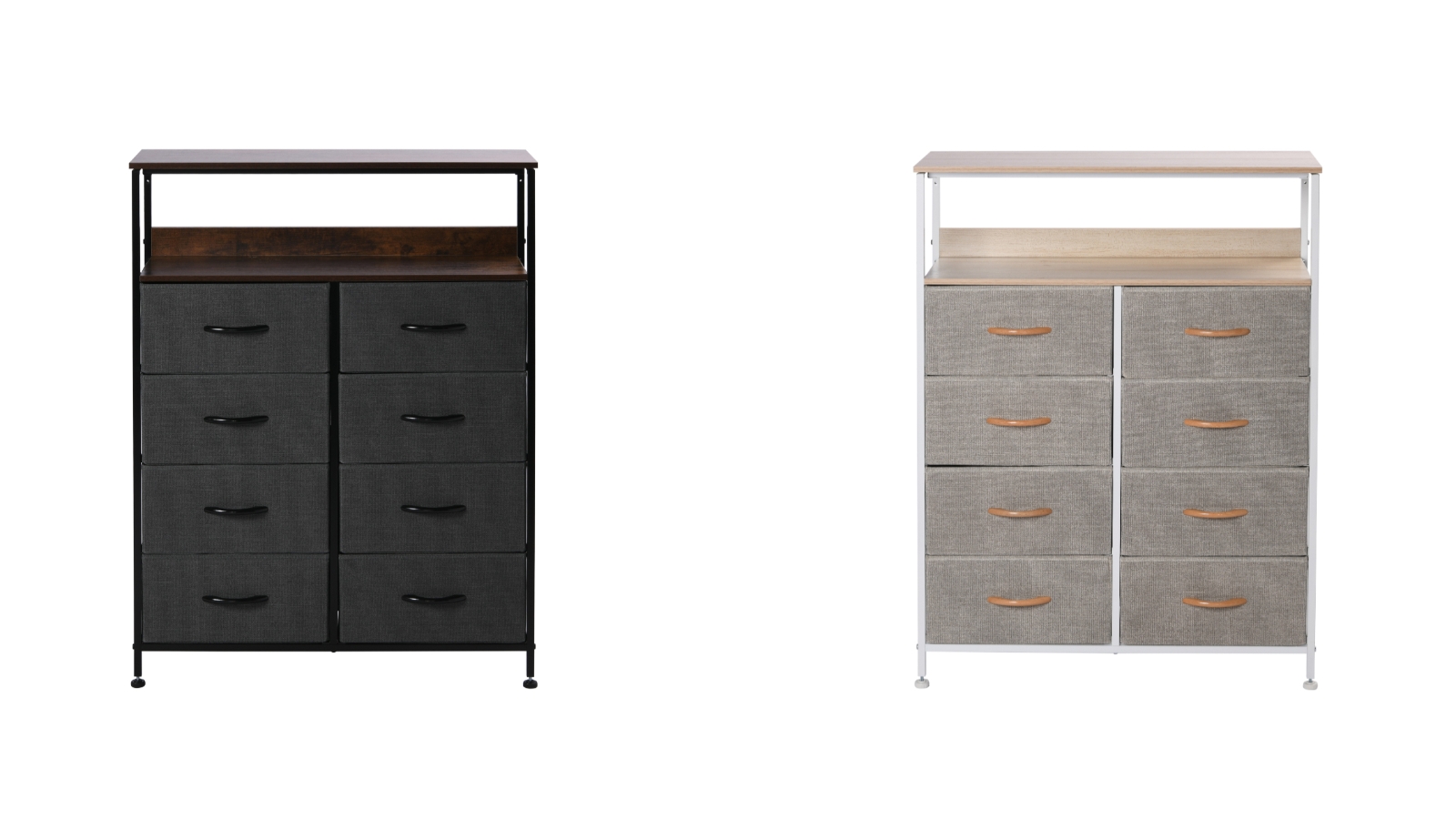 Sherwood Luna 8-Drawer Fabric Dresser with Shelf