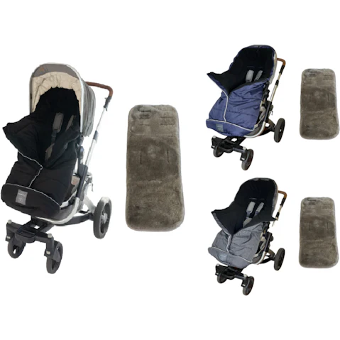 Naturally Sheepskins Combi Fleece Footmuff with Removable Lambskin Liner
