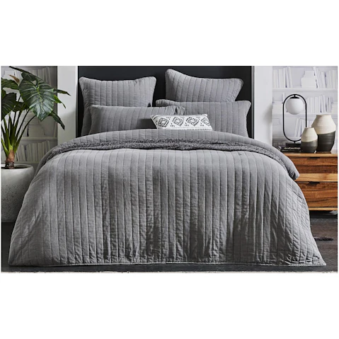 L'Avenue Bondi Quilted Slate Quilt Cover Set
