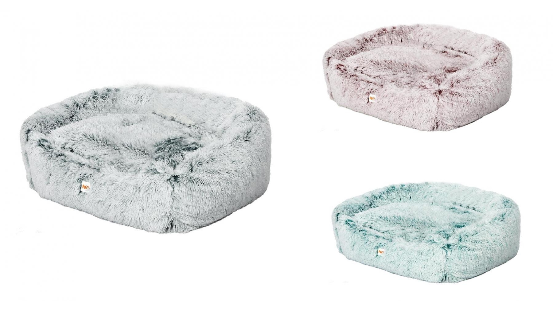 Sello Dog Calming Bed Warm Soft Plush - Dark Grey