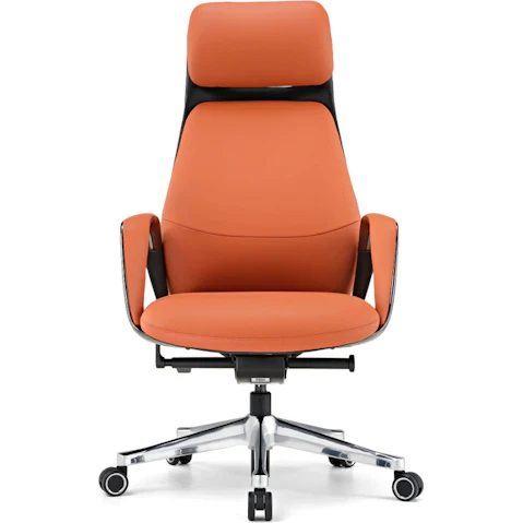 Eureka Ergonomic OC07 Serene Napa Leather Executive Office Chair - Orange