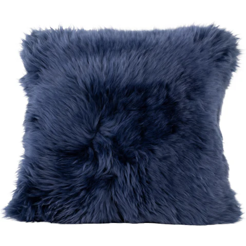 Naturally Sheepskins 45 x 45cm Long Wool Cushion Cover - Navy