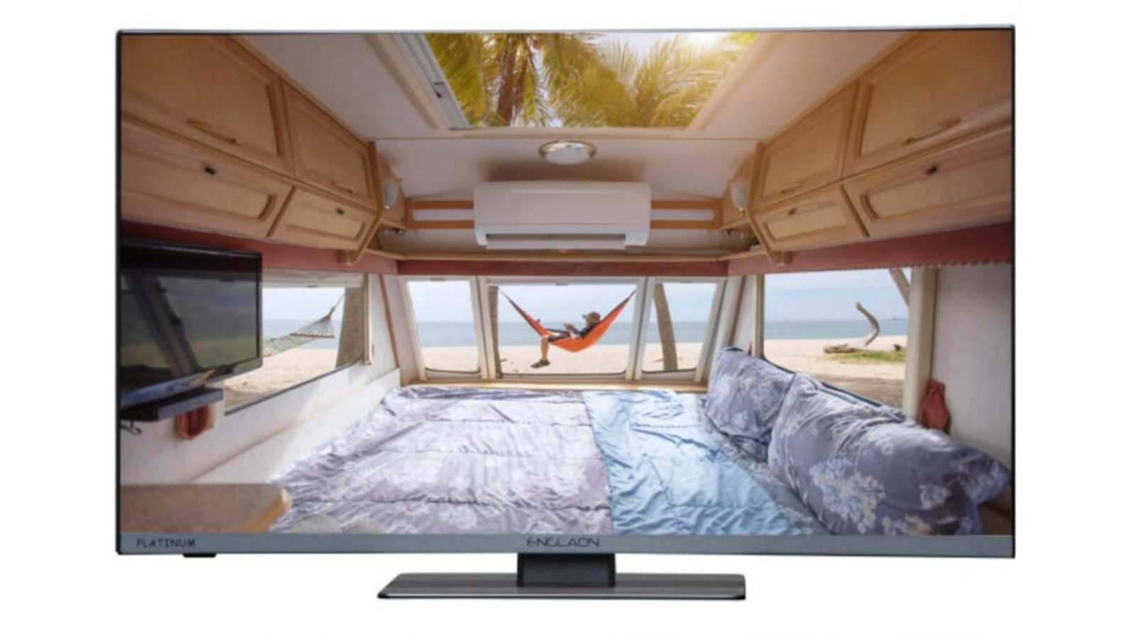 Englaon Frameless 24-inch Full HD 12V Google Smart TV with Built-in DVD Player and Chromecast