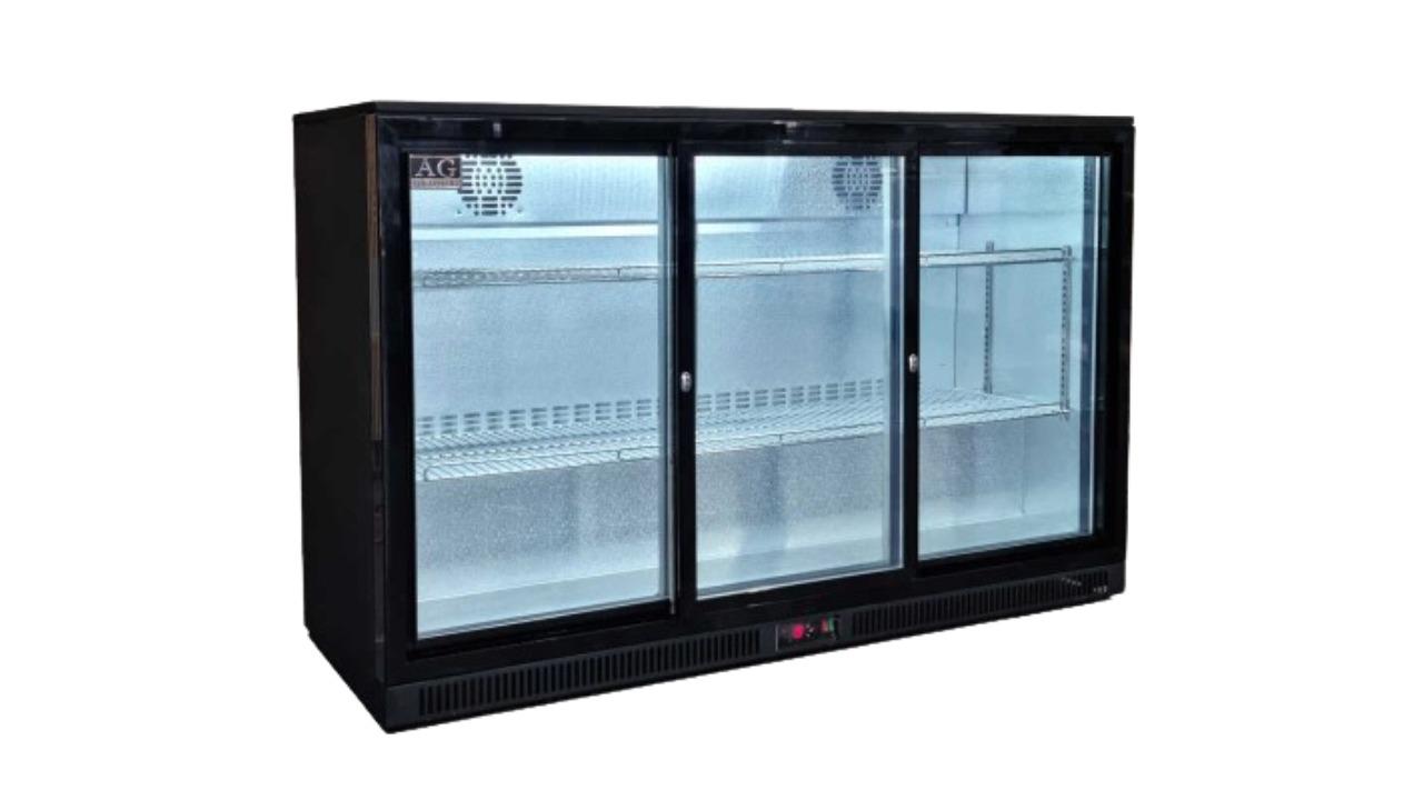 AG Equipment 3BBR-S Black Triple Sliding Door Bar Fridge Harvey