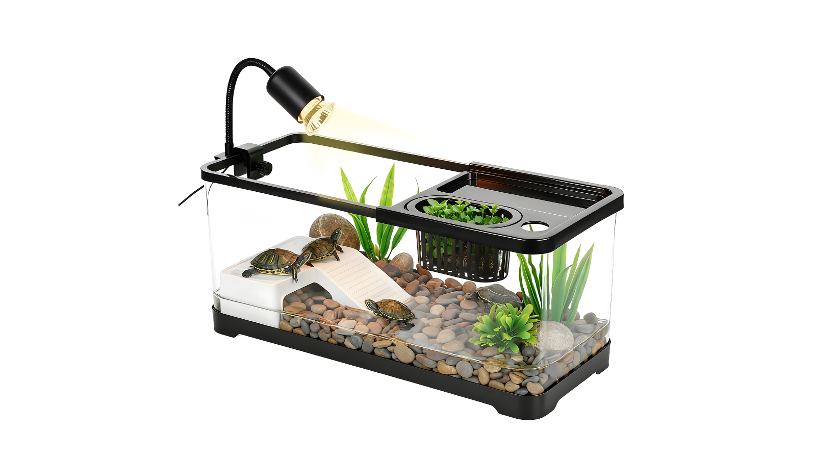 Advwin Turtle Tank Kit Basking Lamp Non-Slip Stairs