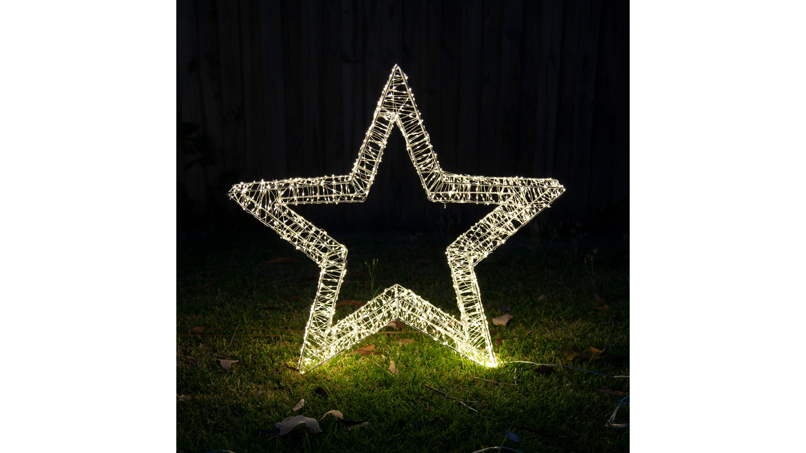 Hisen Warm White 3D Frame 700 LED Star - 35cm