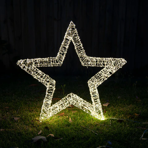 Hisen Warm White 3D Frame 700 LED Star - 35cm