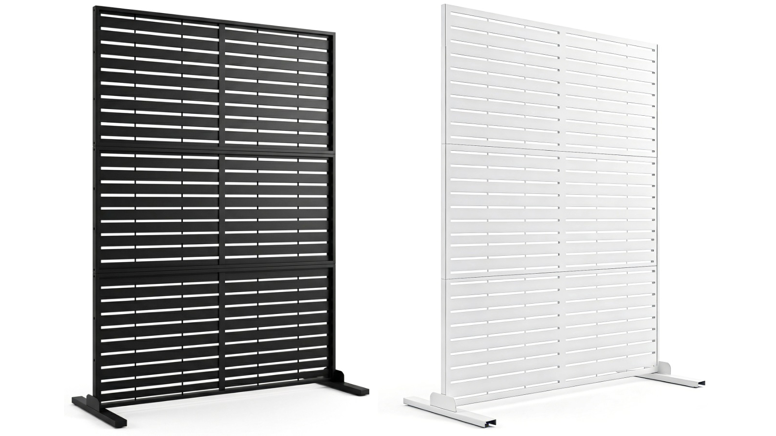 Advwin 118 x 180cm 3-Panel Metal Outdoor Freestanding Fence