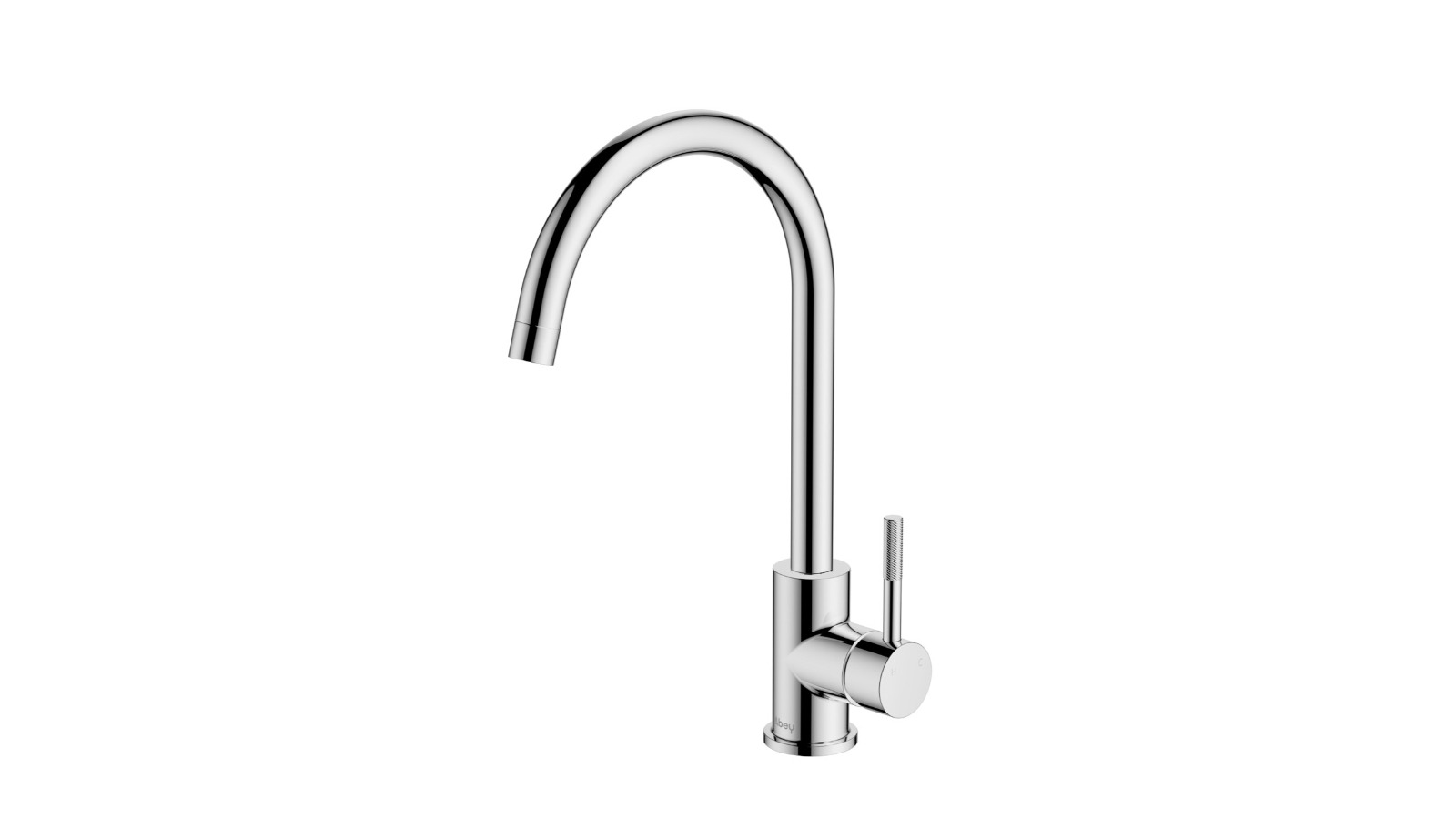 Abey Lucia Goose Neck Side Lever Kitchen Mixer - Chrome