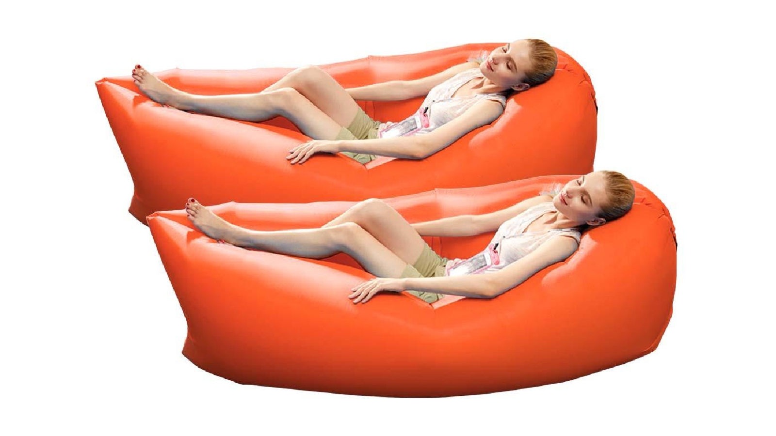 Benser 2X Inflatable Lazy Air Sofa - Orange