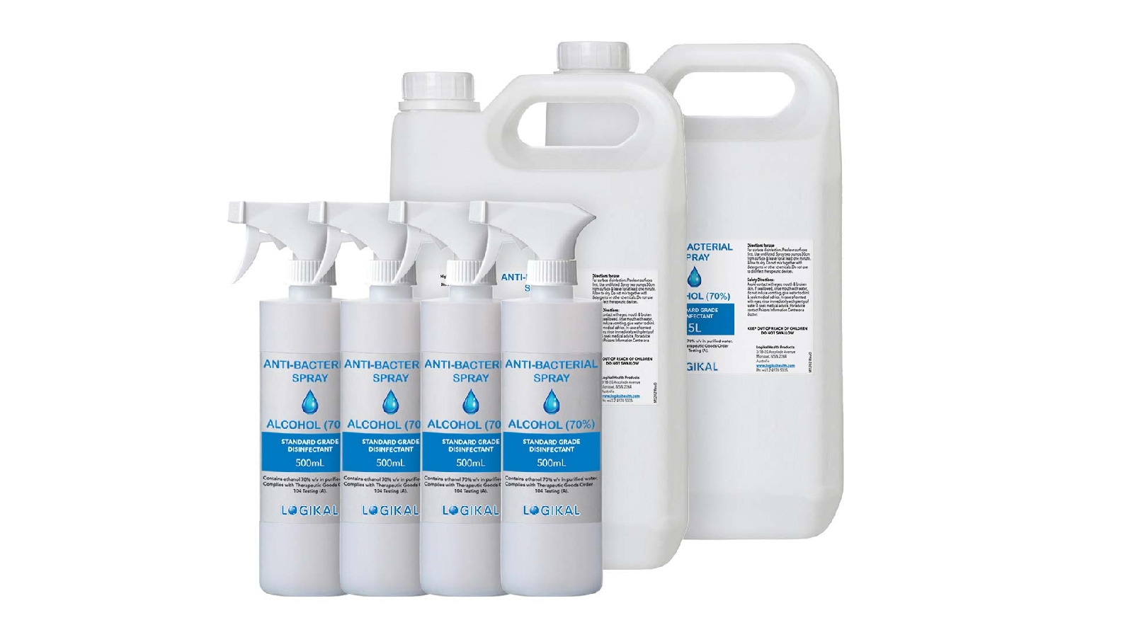 Logikal 2X 5L and 4X 500ML Alcohol Refill Kit