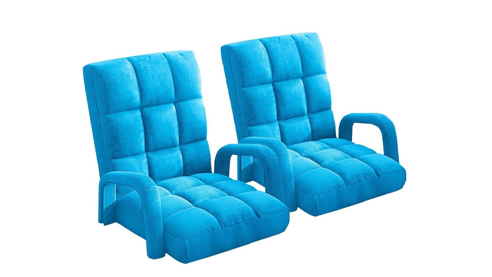 Soga 2X Floor Recliner Lazy Chair with Armrest - Blue