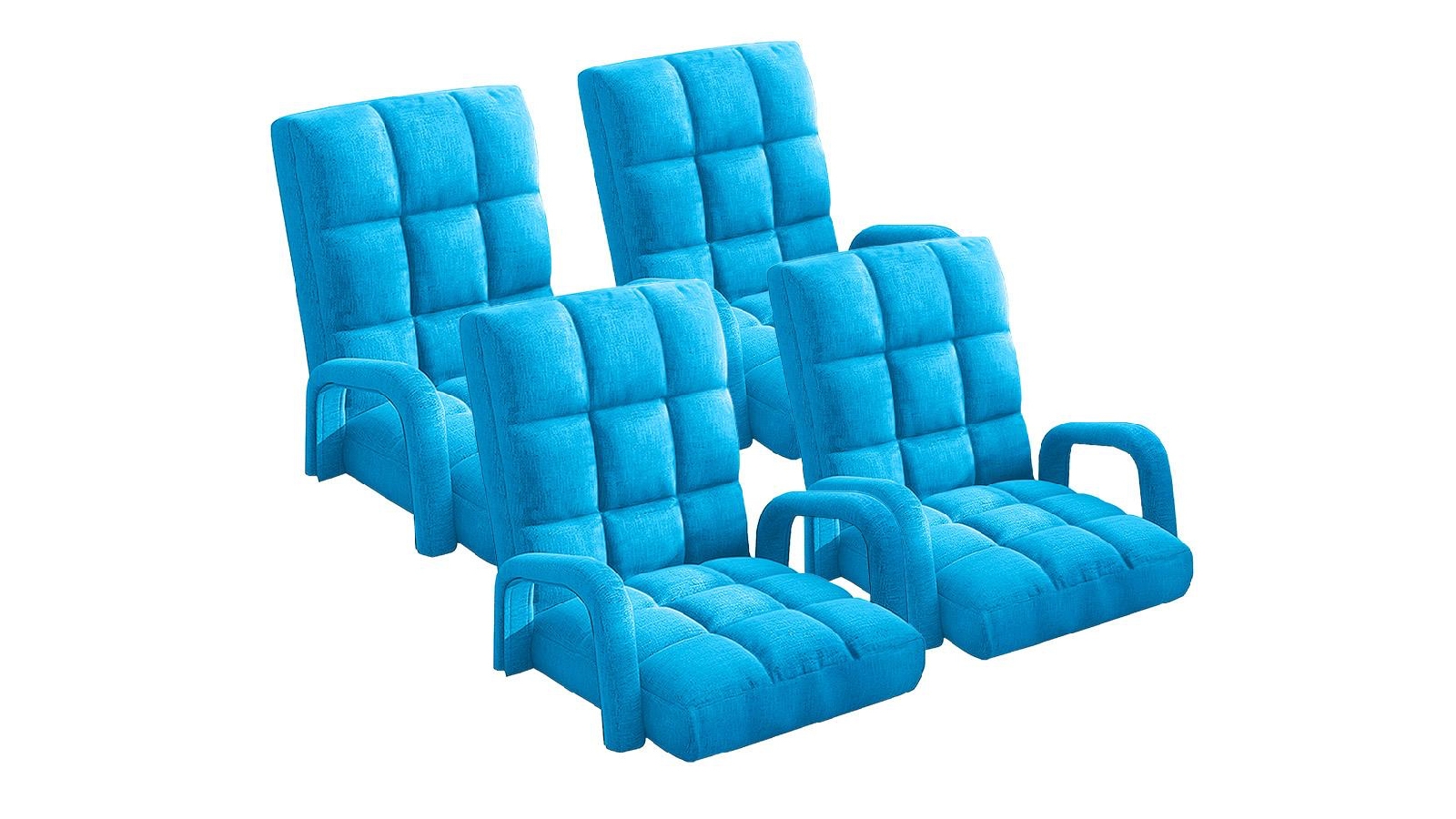 Soga 4X Floor Recliner Lazy Chair with Armrest - Blue