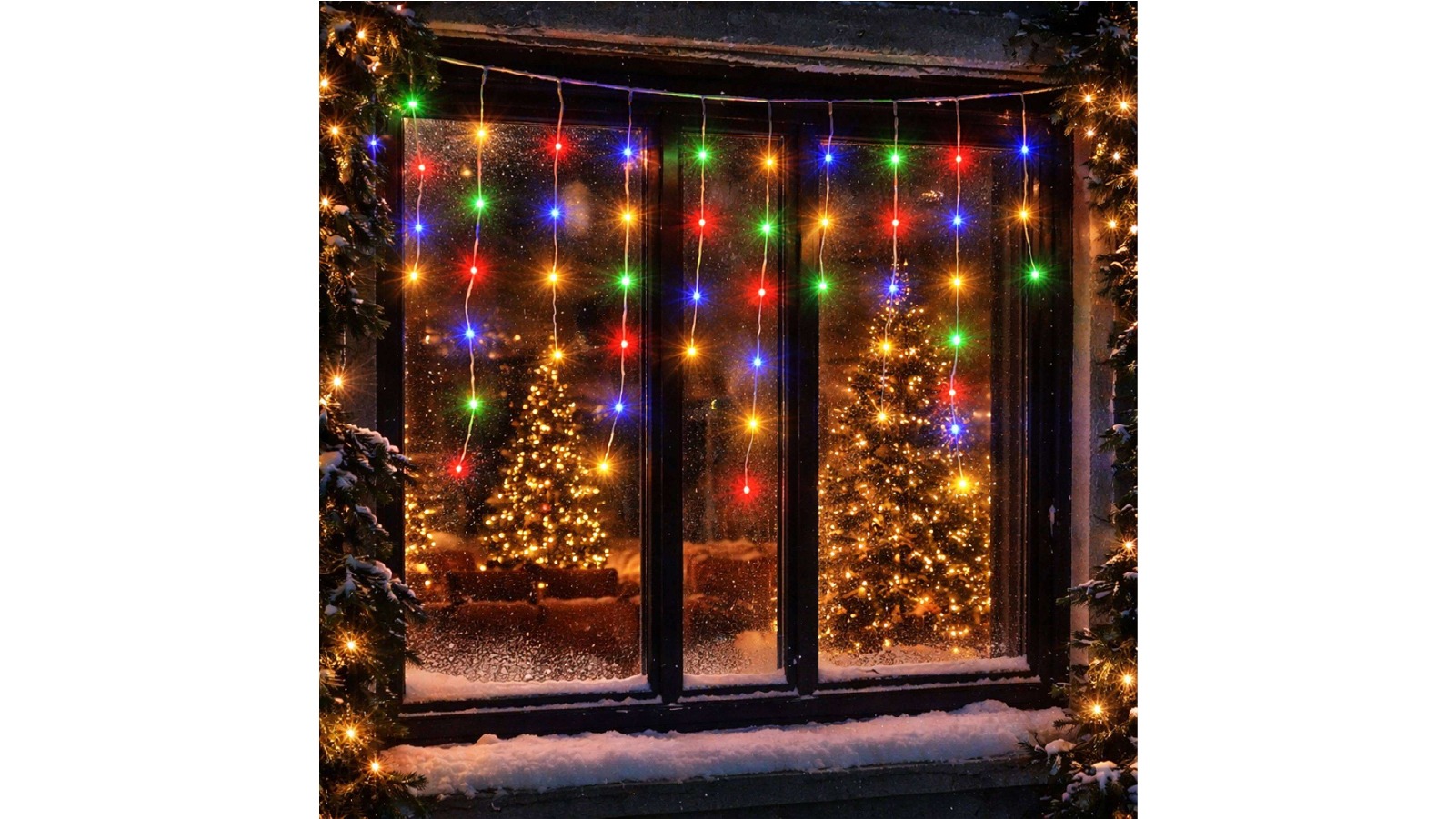 Lexi Lighting	600 LED Snowing Icicle Lights - Multicolour