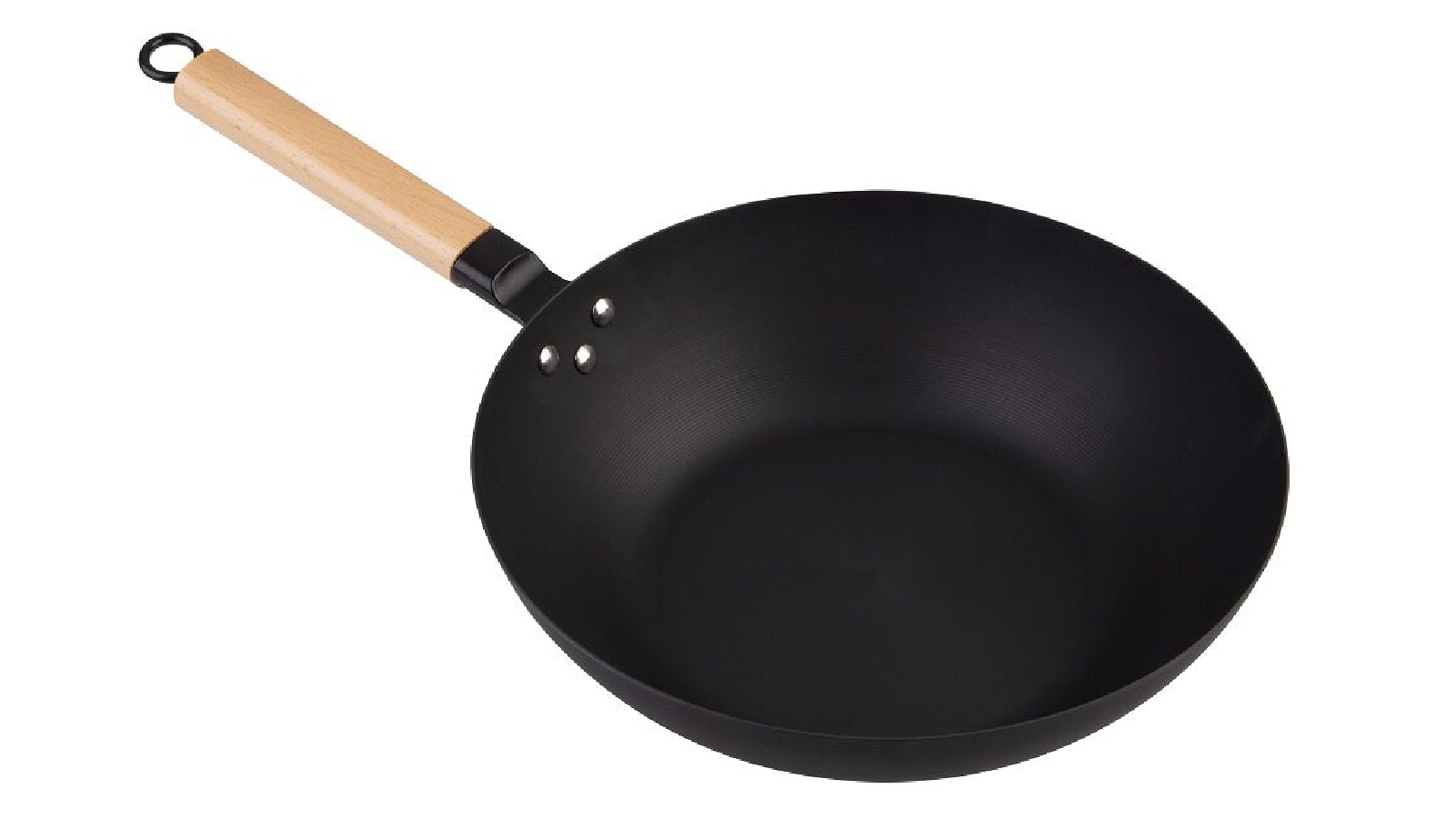 DLine Black Carbon Steel Pre Seasoned Wok - 30cm