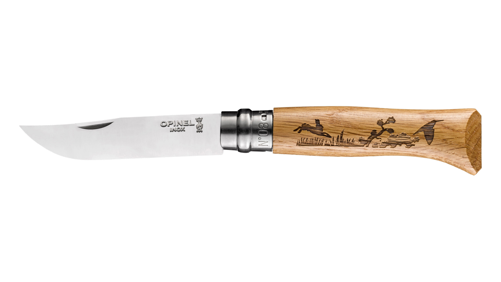 Opinel 8.5cm No 8 Animalia Stainless Steel Pocket Knife - Hare