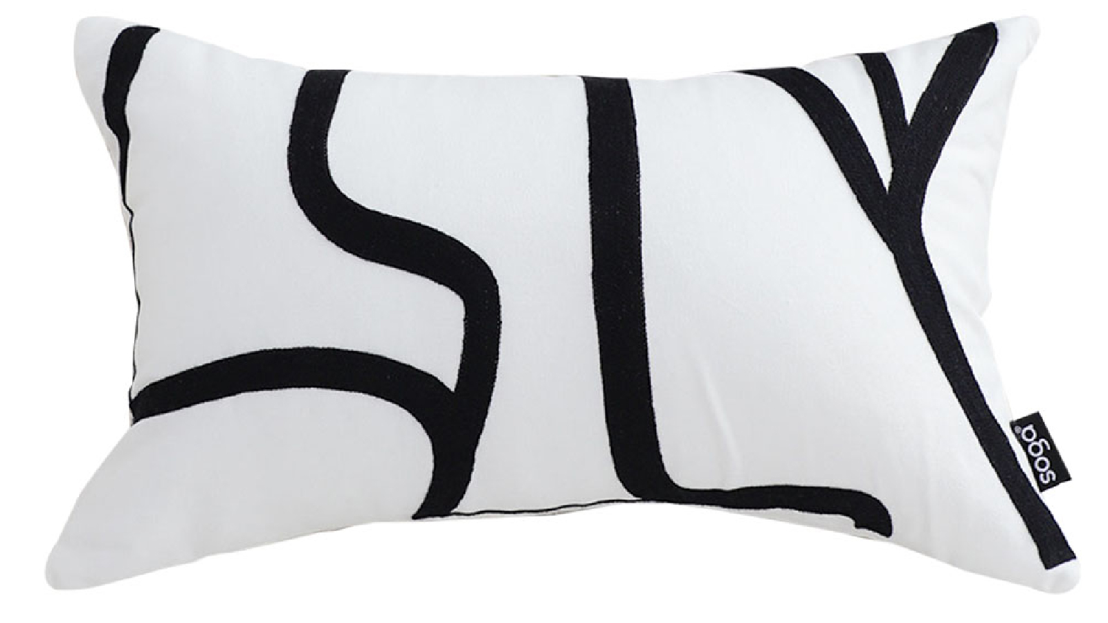 Soga 30cm Rectangular Modern Minimalist Black Letter Print Decorative Throw Pillow