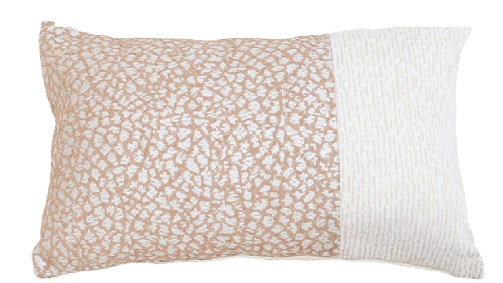 Soga 35cm Rectangular Contemporary Beige Two Tone Block Design Throw Pillow