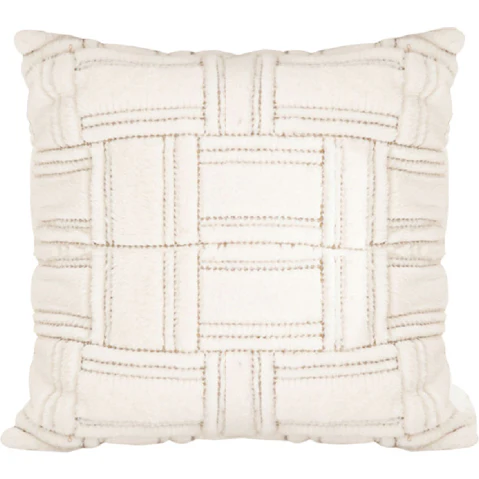 Soga 45cm Square Bohemian Winter White Tufted Grid Pattern Decorative Throw Pillow