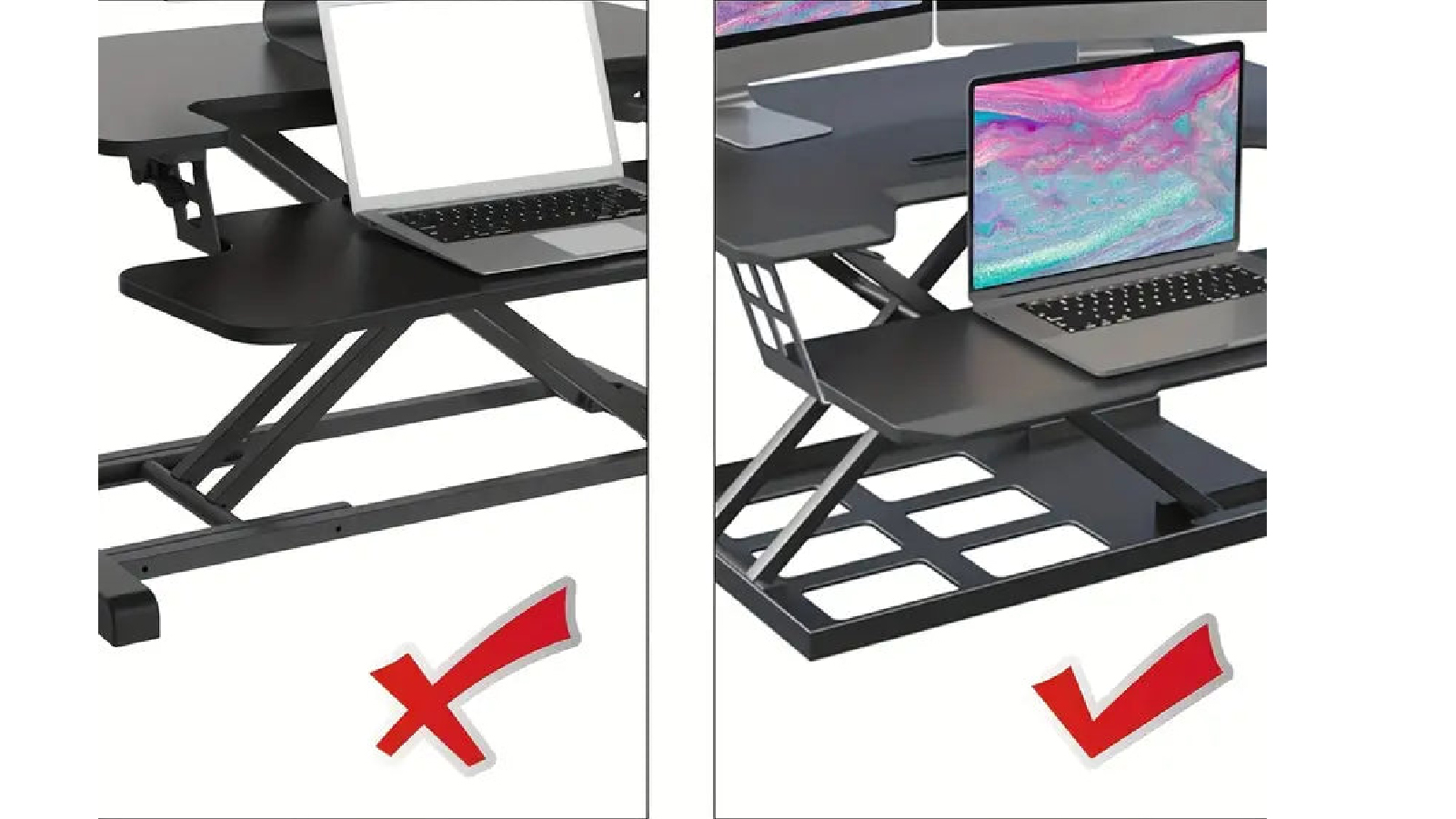 TM Foldable Standing Automatic Lifting Computer Desk - Black | Harvey ...