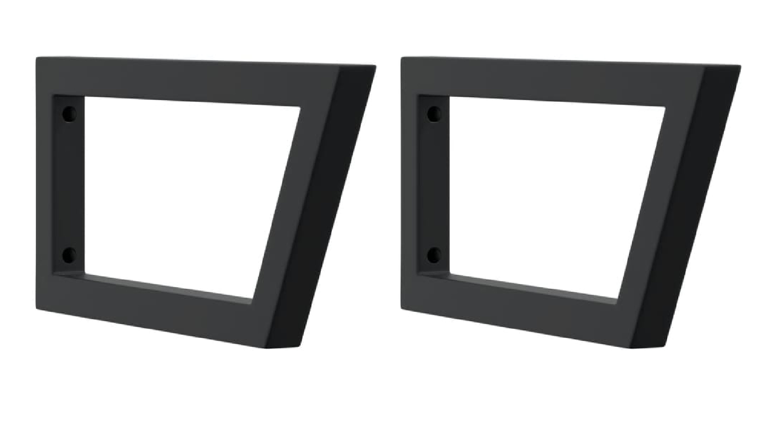 VidaXL 2 Piece Black Trapezium Steel Shelf Brackets for Washbasin - 20 x 45cm