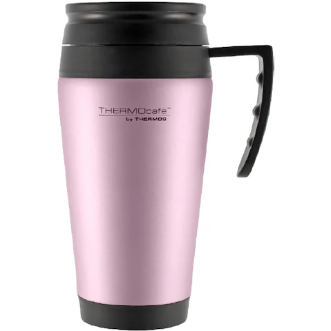 Thermos 400ml Stainless Steel Outer Foam Insulated Travel Mug - Pink