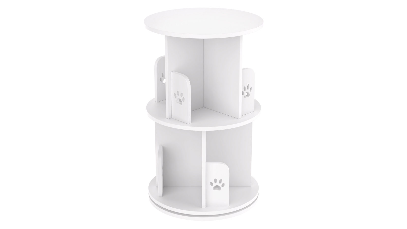 Advwin 2 Tier  Small Corner Wooden Standing Display Shelf Organizer for Kids Room - White