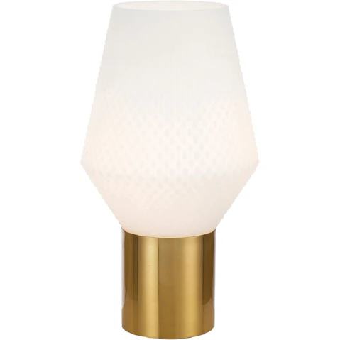 Pretty & Practical Zanoform Opal Matte Table Lamp Antique Gold Accent for Cozy Bedroom or Living Space