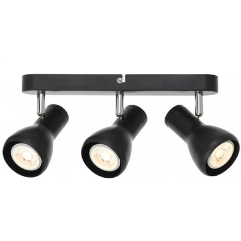 Pretty & Practical Adjustable Three Head Fixture Belgrade LED Spot Light - Black and Chrome