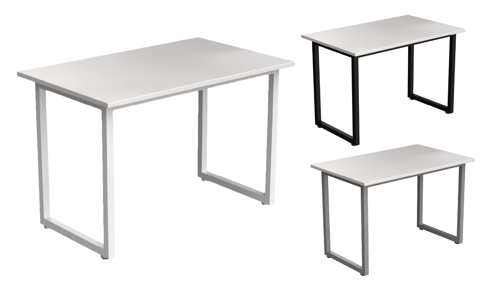 Desky White Fixed Office Side Table