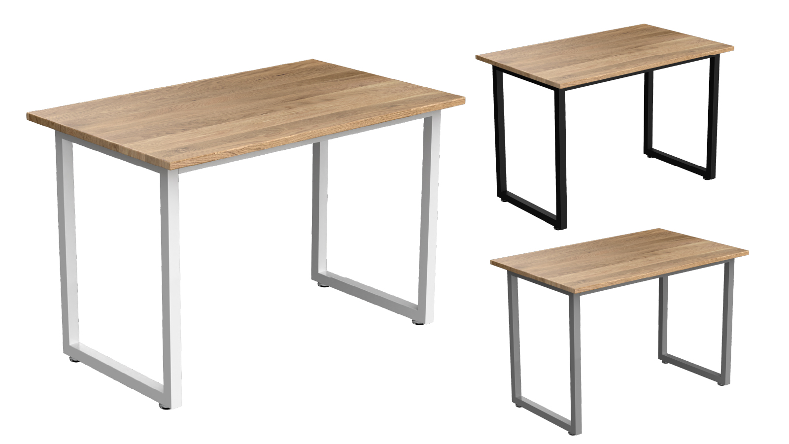 Desky White Oak Fixed Office Side Table